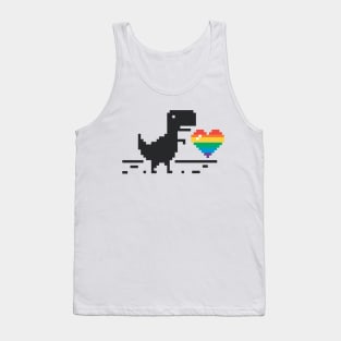 DINOSAURS NO CONNECTION PRIDE PIXEL ART LGBT IN LOVE Tank Top